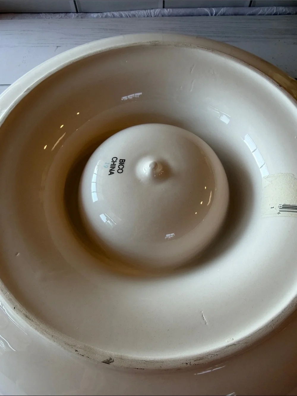 Colorful Floral & Bug Ceramic Chip and Dip Bowl - Yellow Trim